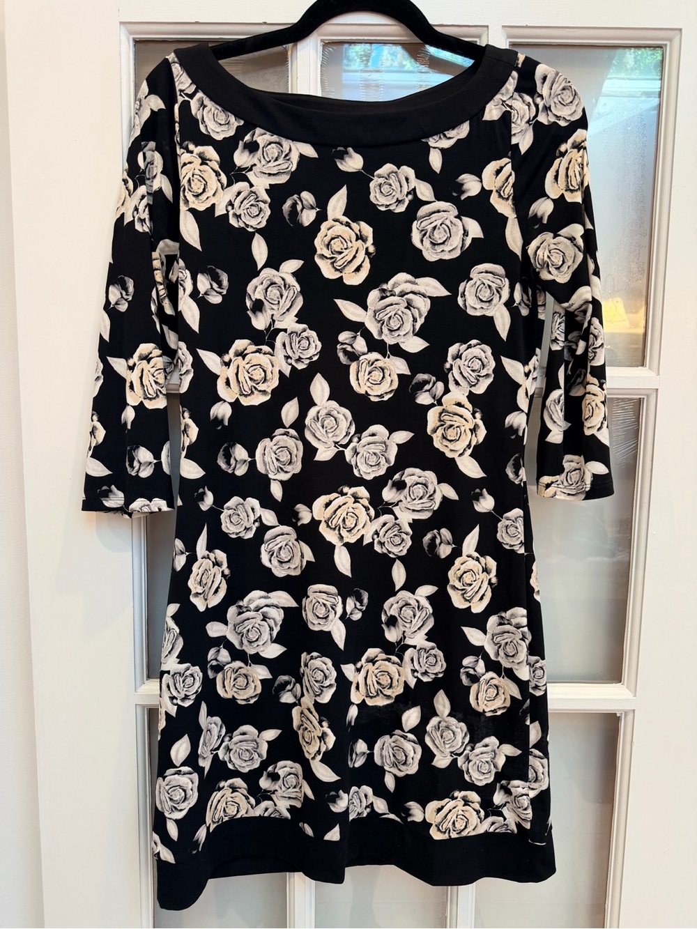 WHBM White House Black Market Rose Floral Shift Dress Size XS Romantic Chic